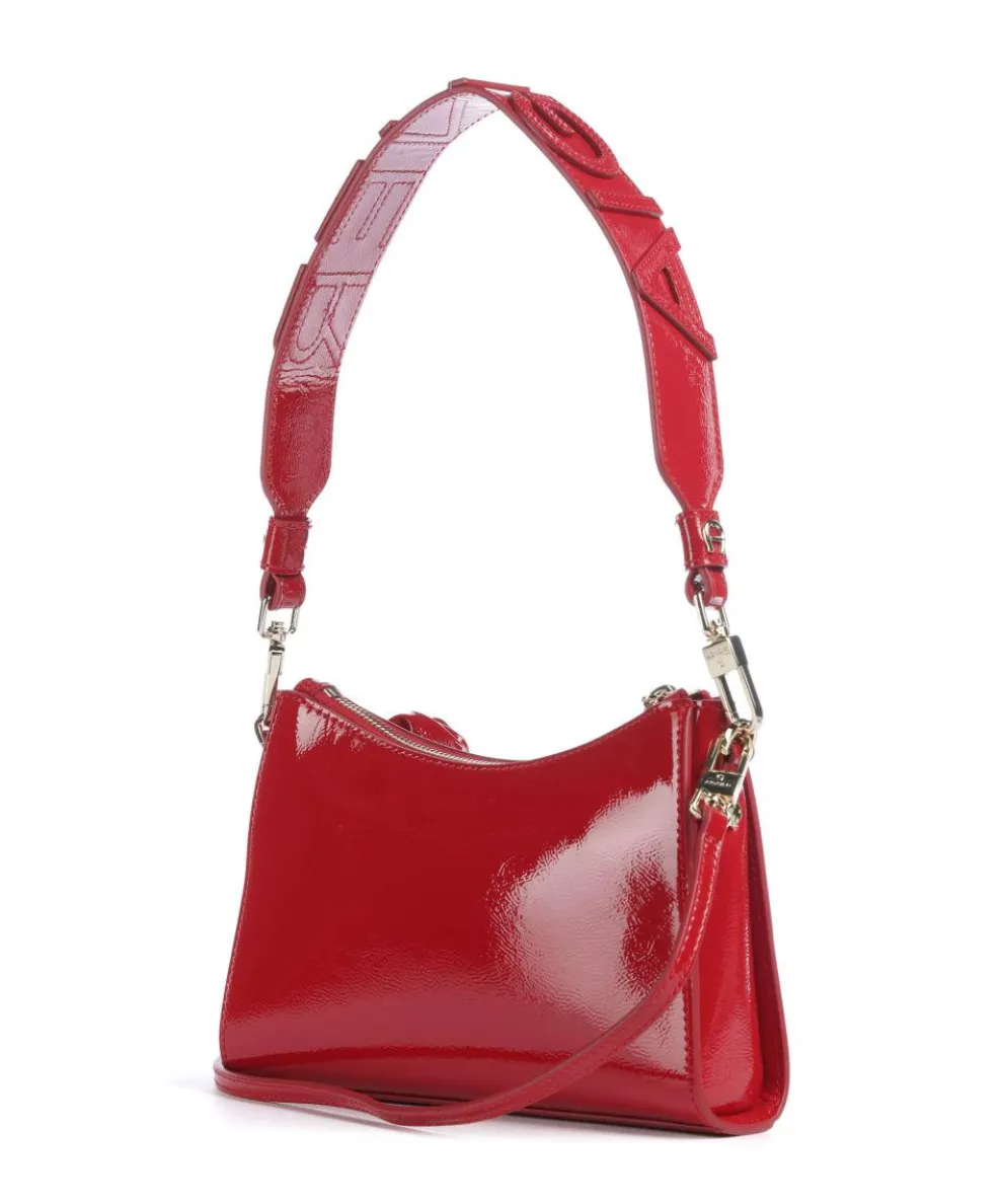 Ivy S Schultertasche Lackleder rot
