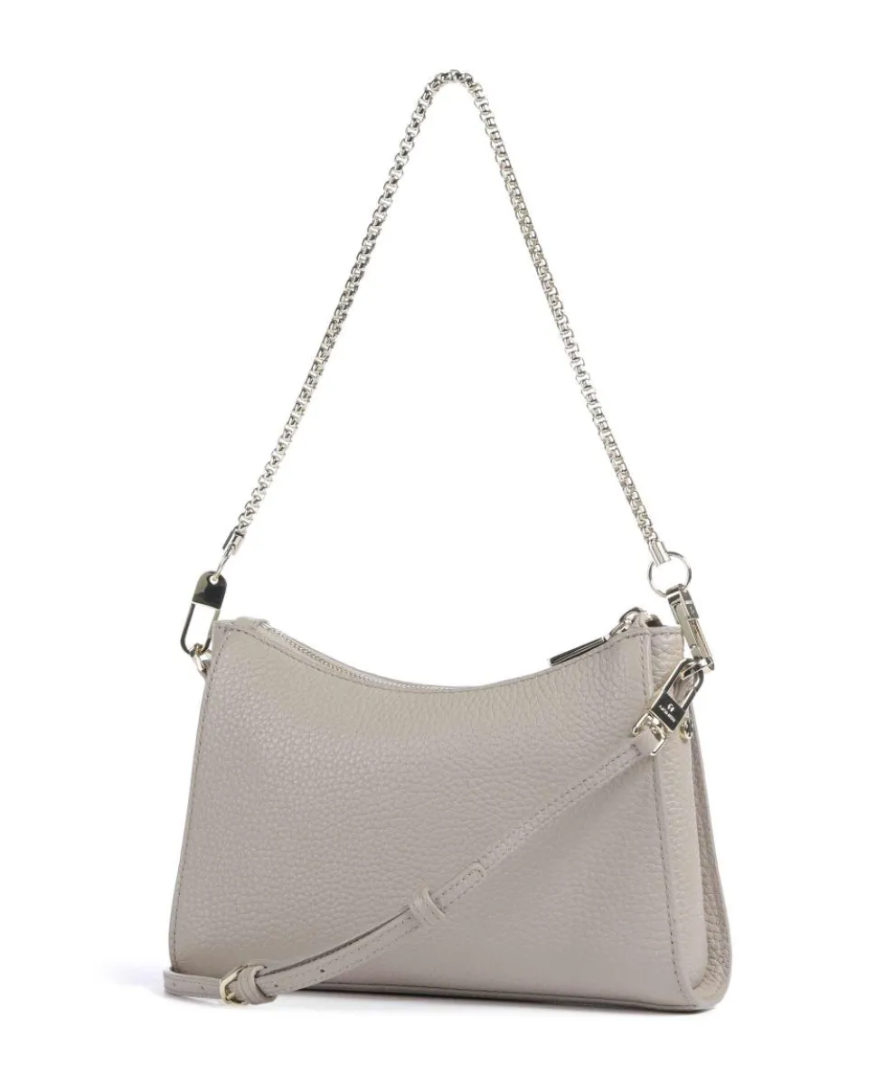 Ivy S Schultertasche genarbtes Rindsleder beige
