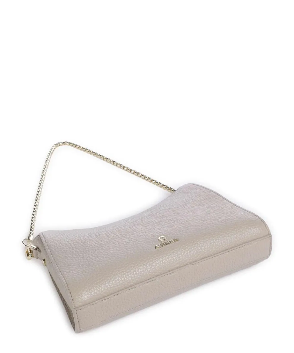 Ivy S Schultertasche genarbtes Rindsleder beige