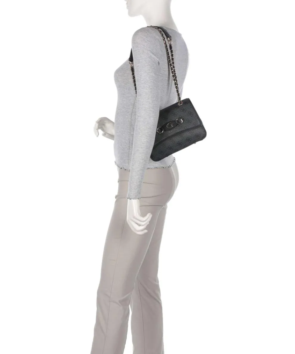 Izzy Schultertasche Lederimitat anthrazit