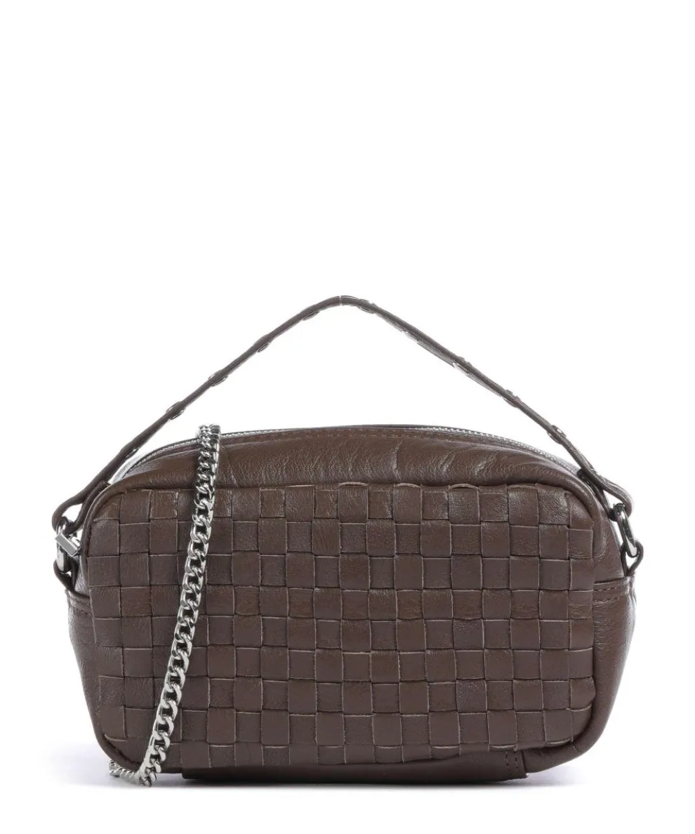 Mountain Lyra Umhängetasche genarbtes Leder dunkelbraun