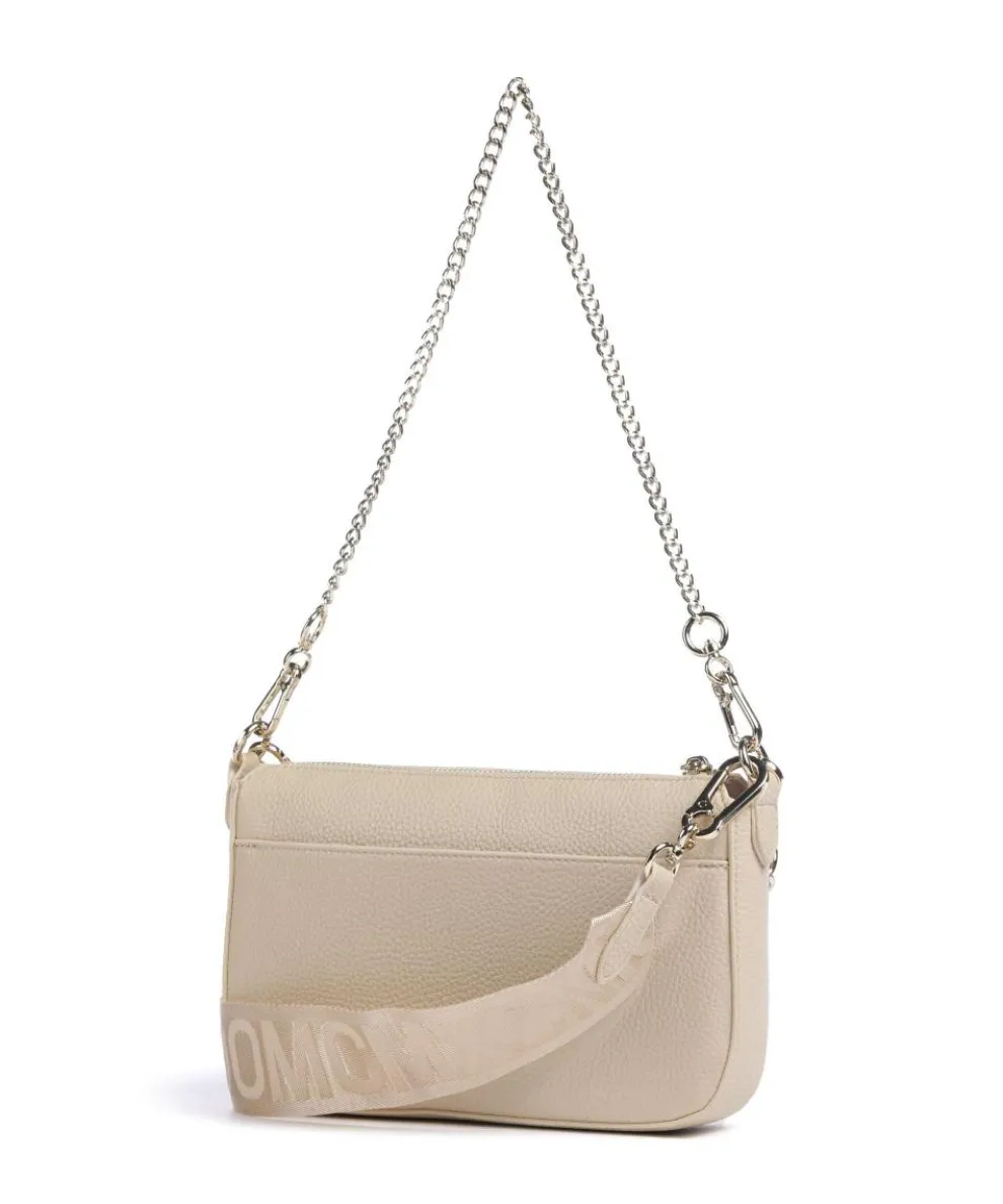 BURGE Schultertasche Lederimitat beige