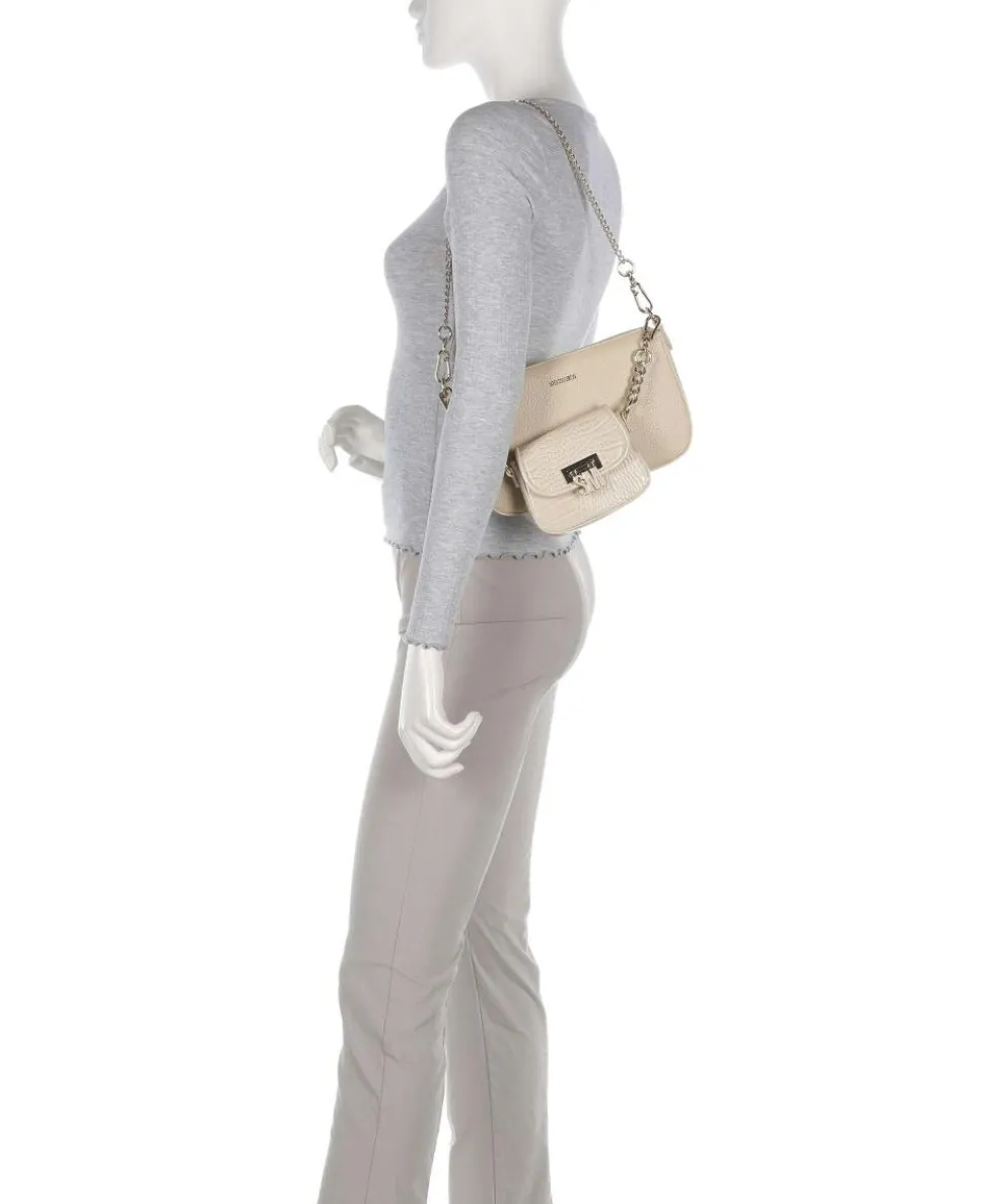 BURGE Schultertasche Lederimitat beige