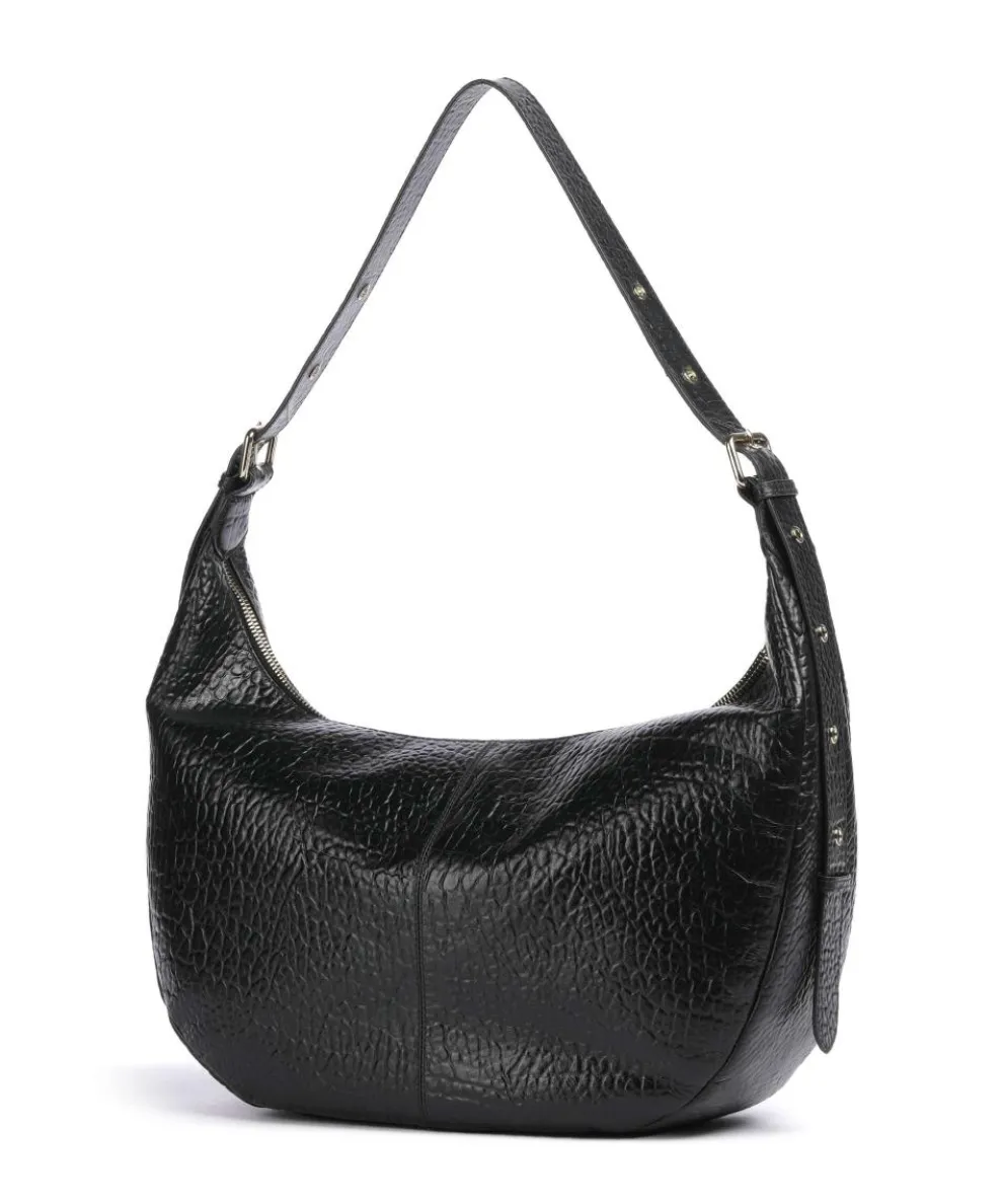 New Zealand Stella Pocket Beuteltasche genarbtes Leder schwarz