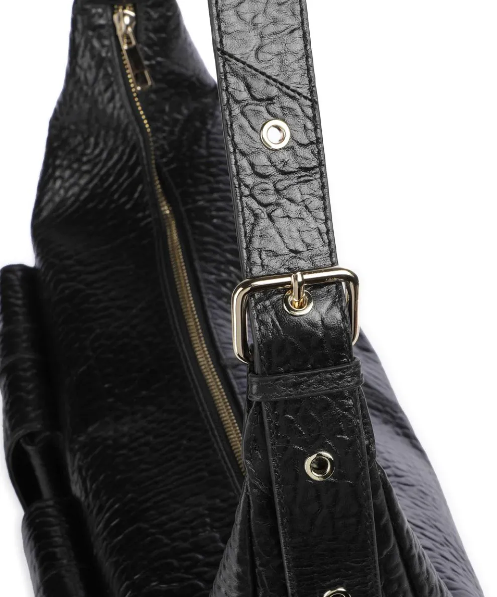 New Zealand Stella Pocket Beuteltasche genarbtes Leder schwarz