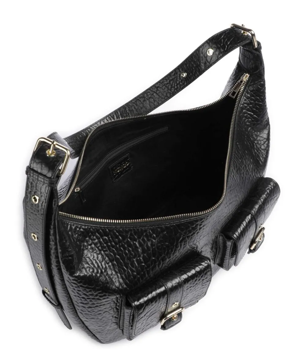 New Zealand Stella Pocket Beuteltasche genarbtes Leder schwarz