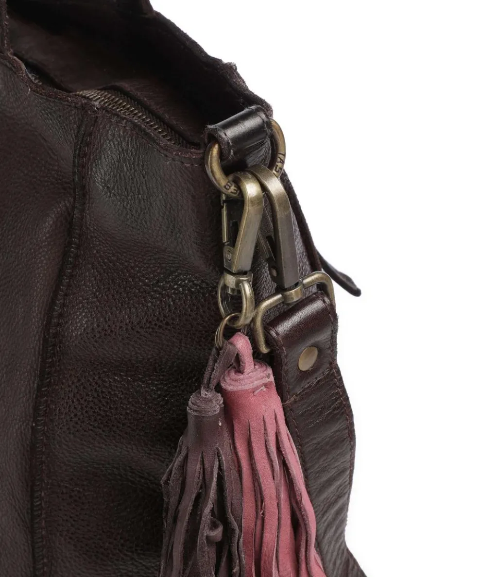 Glücksbrücke 2 Shopper genarbtes Rindsleder mahagoni