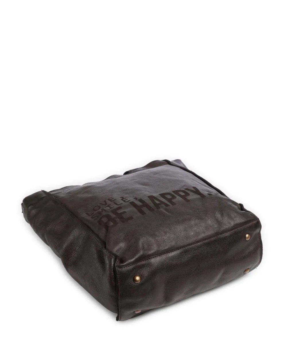 Glücksbrücke 2 Shopper genarbtes Rindsleder mahagoni