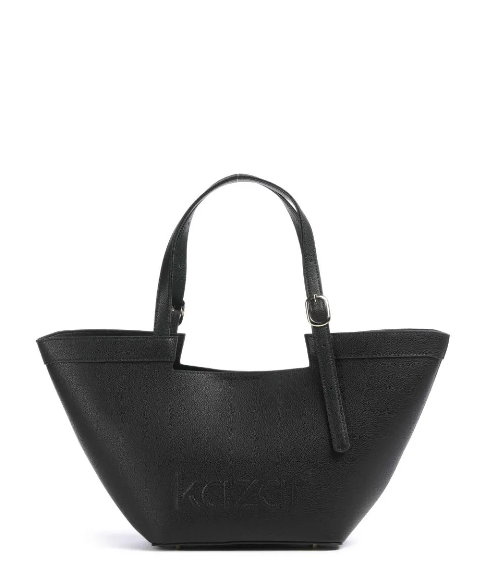 Nan M Shopper genarbtes Rindsleder schwarz