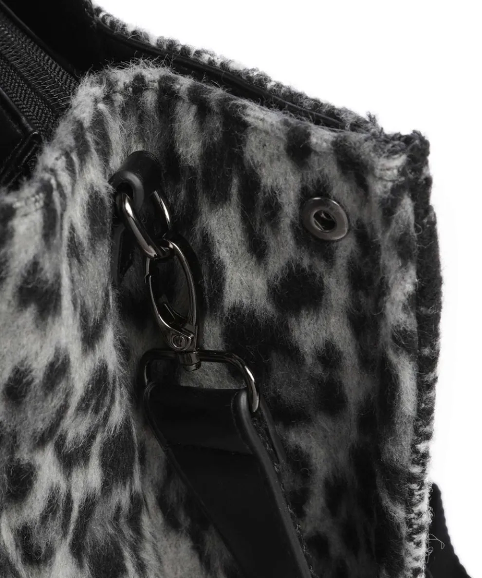 L Handtasche Polyester grau/schwarz