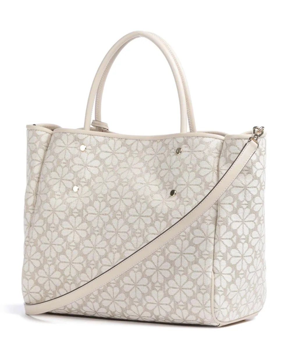 Spade Flower Jacquard Handtasche Canvas natur