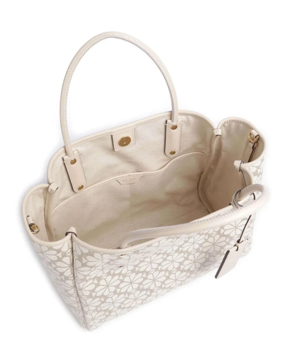 Spade Flower Jacquard Handtasche Canvas natur