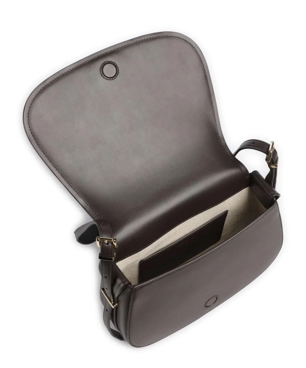 Lydia Schultertasche Rindsleder dunkelbraun