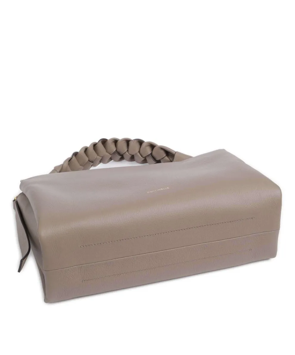 Boheme Grana Double Beuteltasche genarbtes Rindsleder taupe