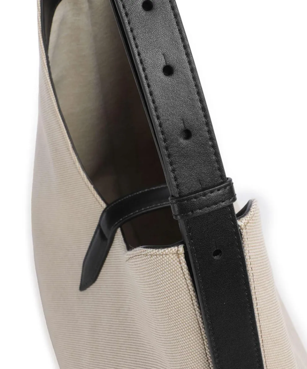 Goccia M Beuteltasche Canvas beige/schwarz