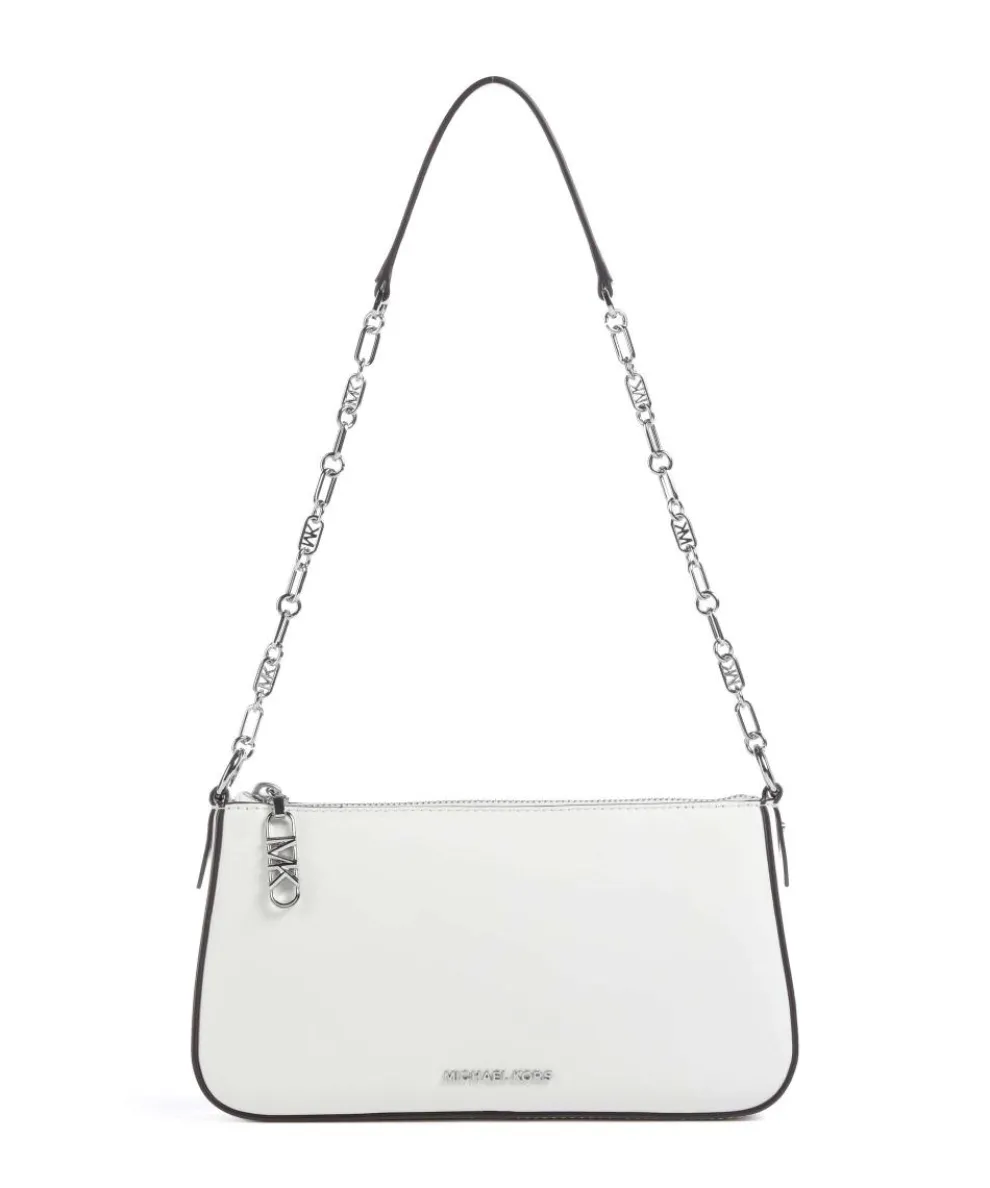 Empire Schultertasche fein genarbtes Leder weiß