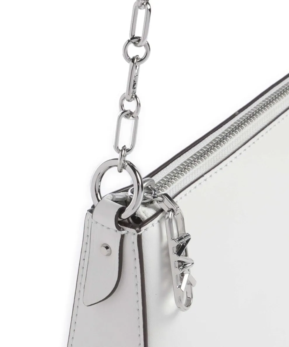 Empire Schultertasche fein genarbtes Leder weiß