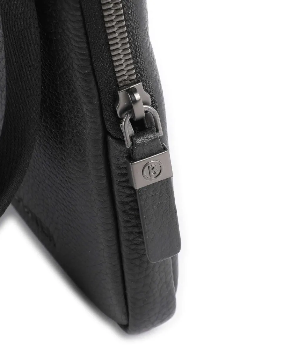 Jasper Jacob Umhängetasche genarbtes Leder schwarz