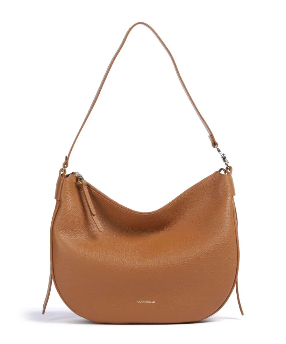 C-Easy Beuteltasche genarbtes Leder braun