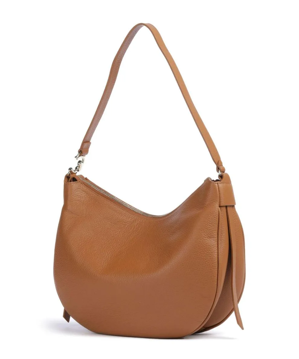 C-Easy Beuteltasche genarbtes Leder braun