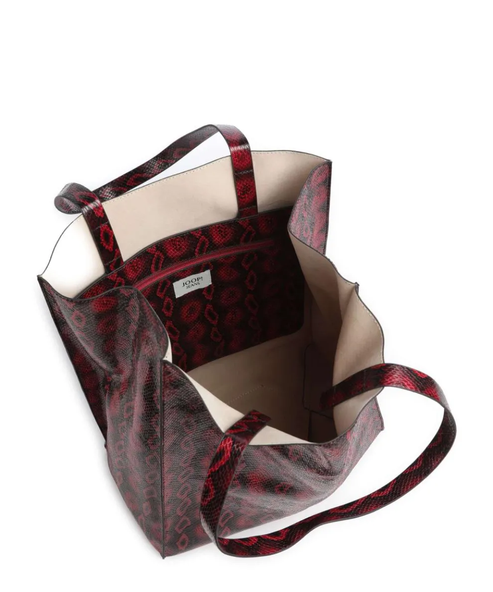 Jeans Confetto Boa Liv Shopper Lederimitat dunkelrot