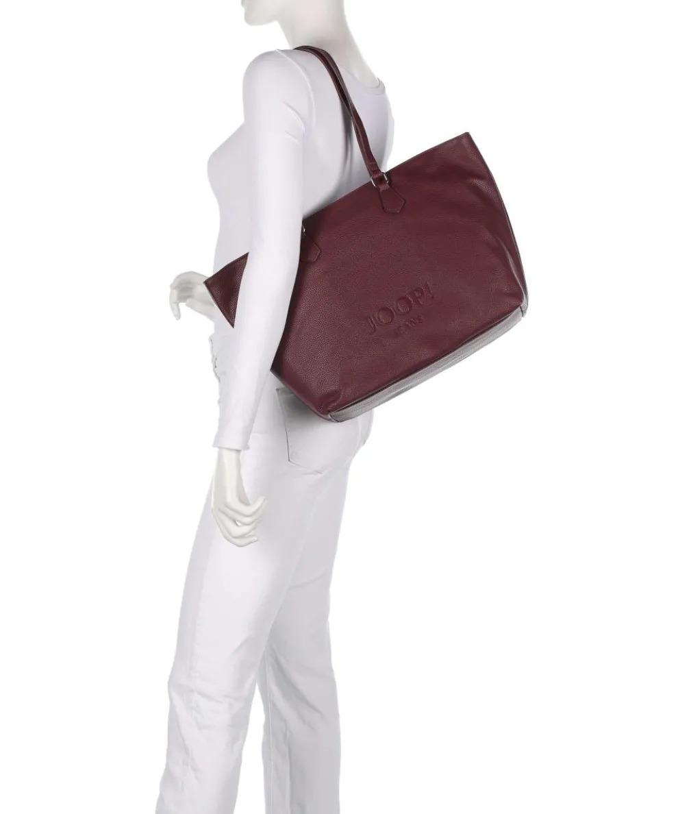 Jeans Lettera 1.0 Lara Shopper genarbtes Leder wein