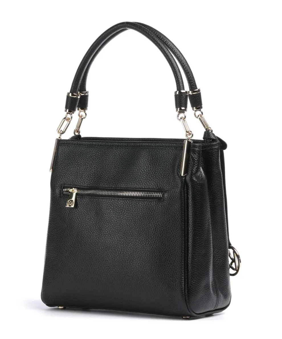 Jenny M Handtasche genarbtes Leder schwarz