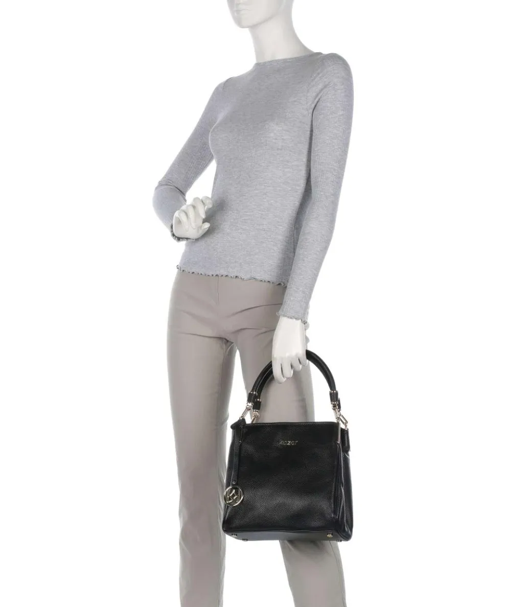 Jenny M Handtasche genarbtes Leder schwarz