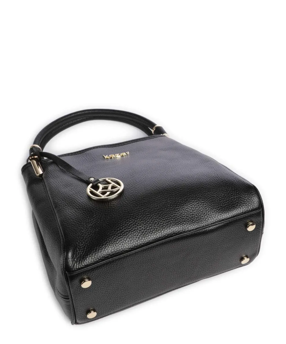 Jenny M Handtasche genarbtes Leder schwarz