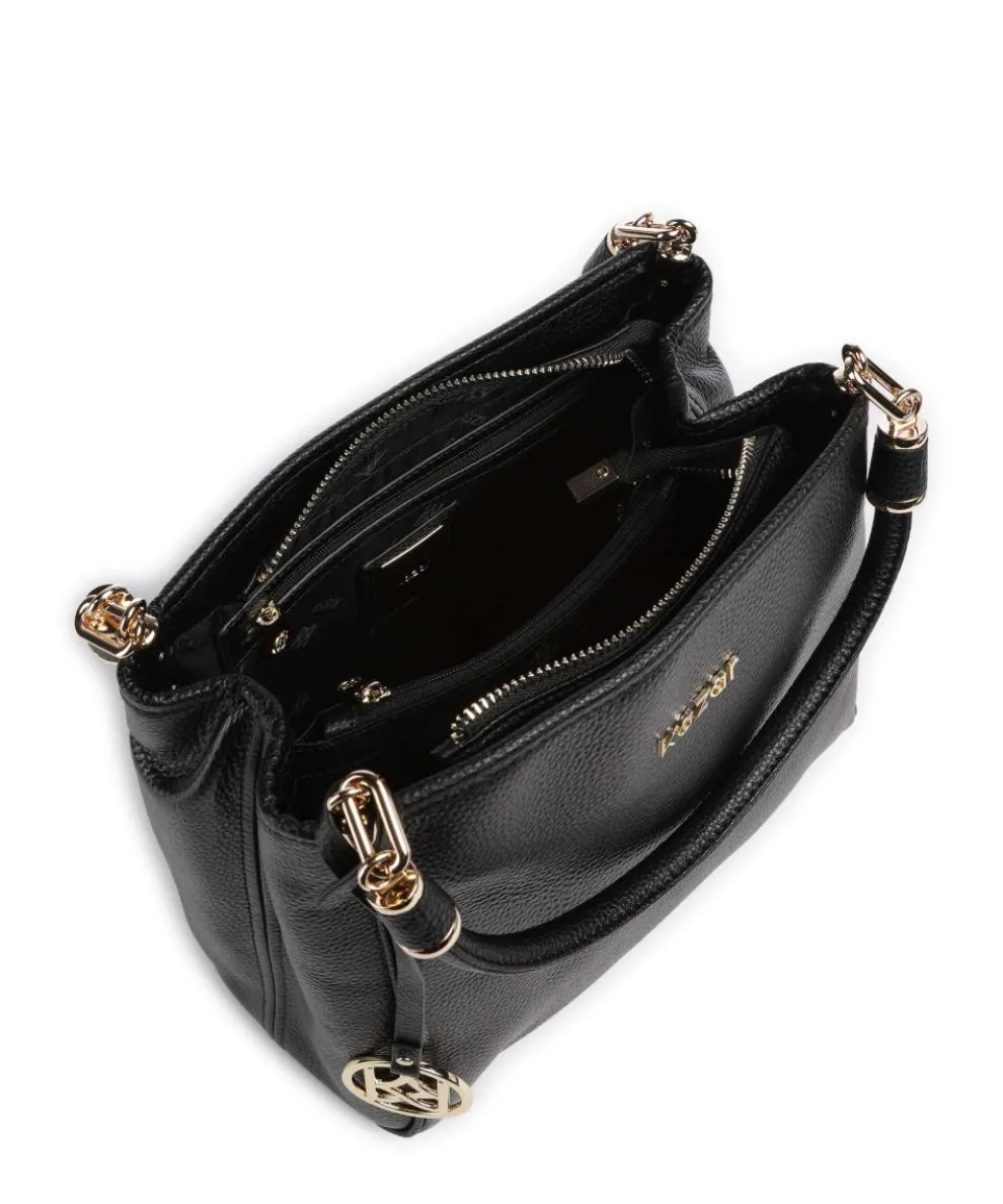 Jenny M Handtasche genarbtes Leder schwarz