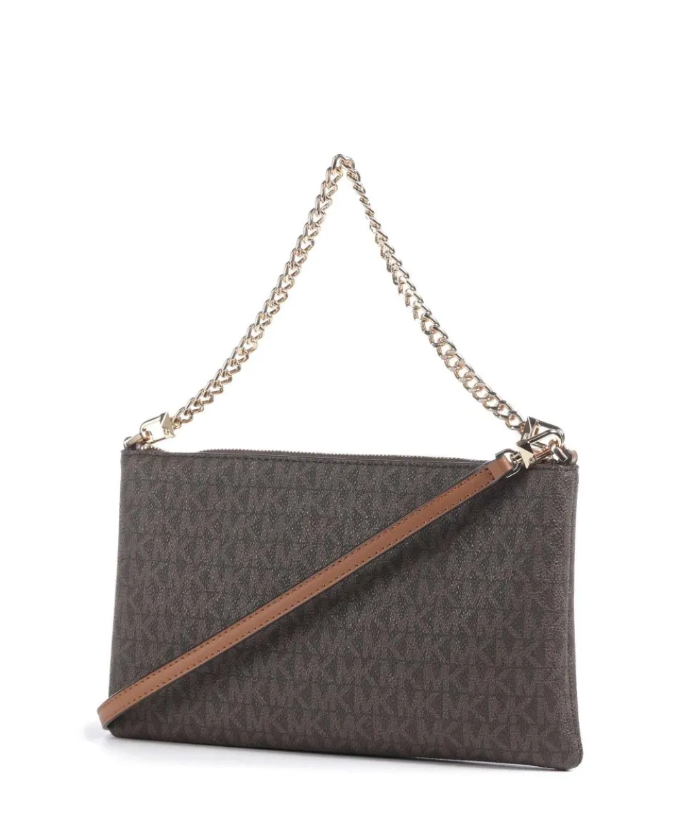 Jet Set Schultertasche Lederimitat dunkelbraun