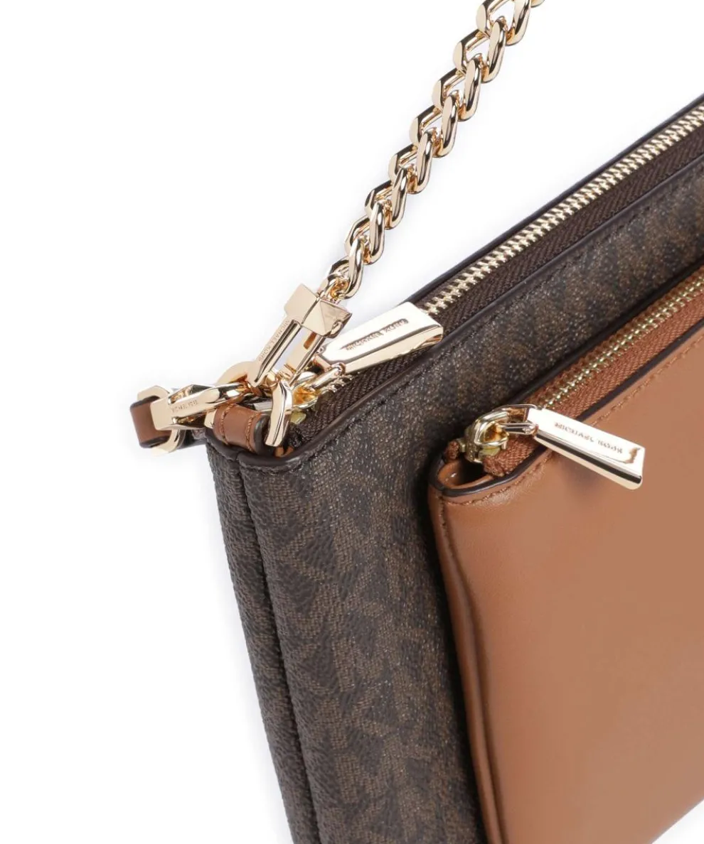 Jet Set Schultertasche Lederimitat dunkelbraun