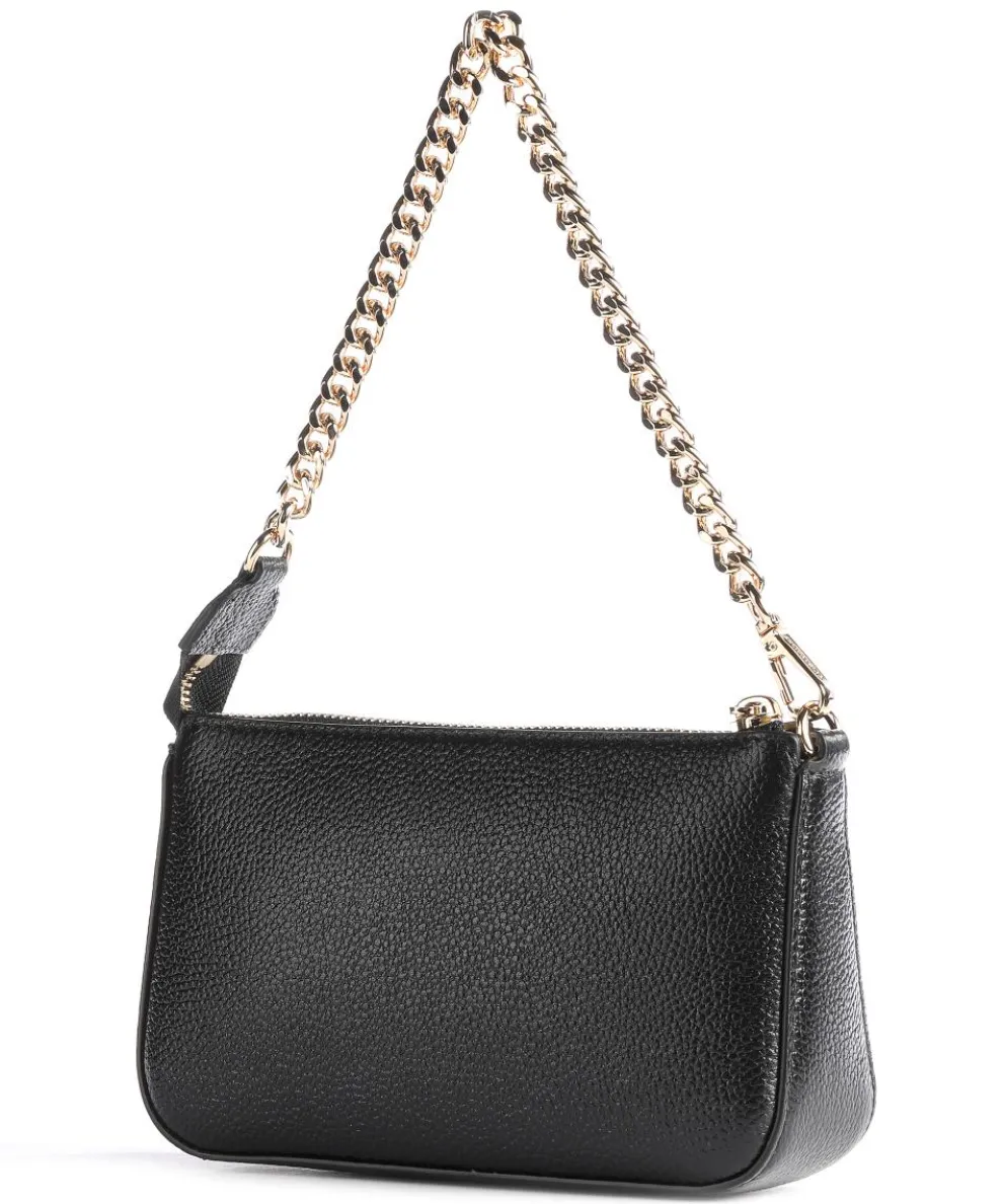 Jet Set Schultertasche genarbtes Rindsleder schwarz