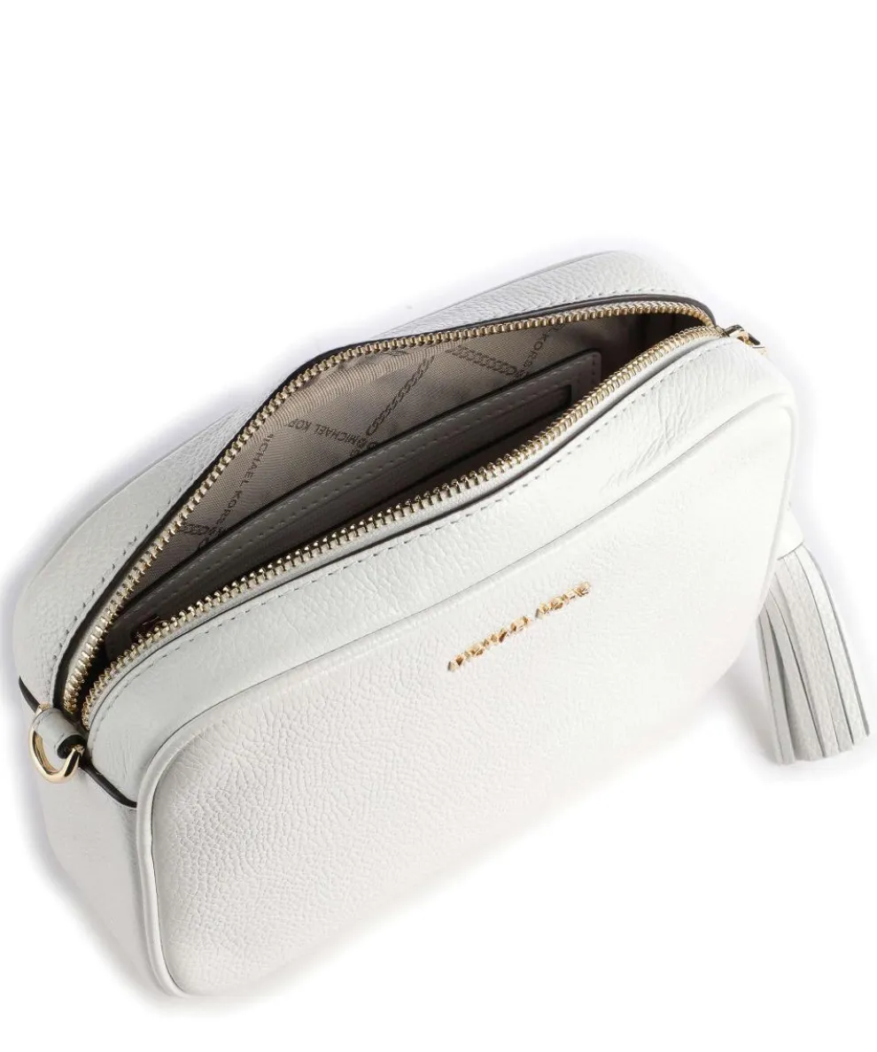 Jet Set Umhängetasche genarbtes Rindsleder weiß