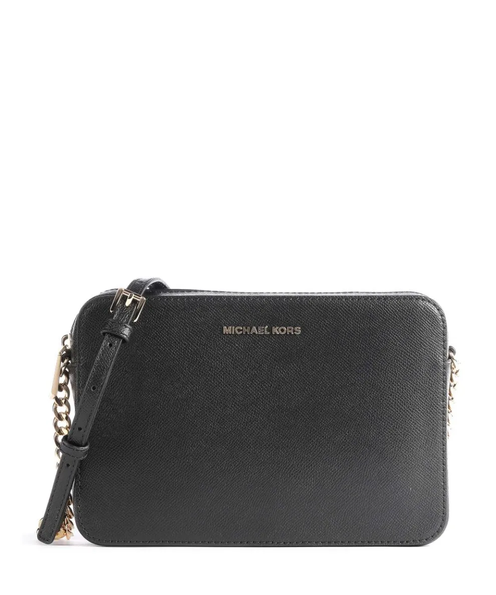 Jet Set Umhängetasche genarbtes Rindsleder schwarz