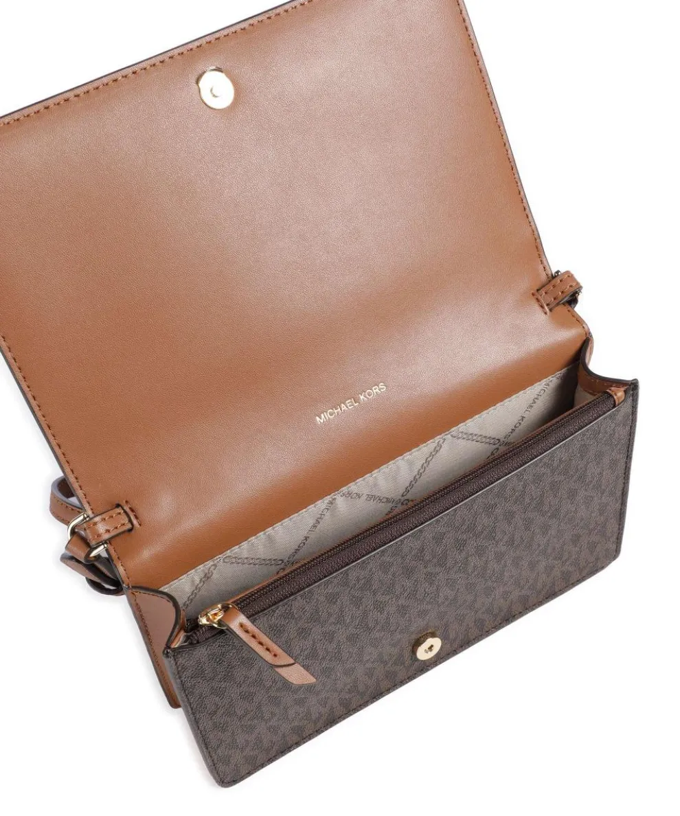 Jet Set Umhängetasche Canvas dunkelbraun