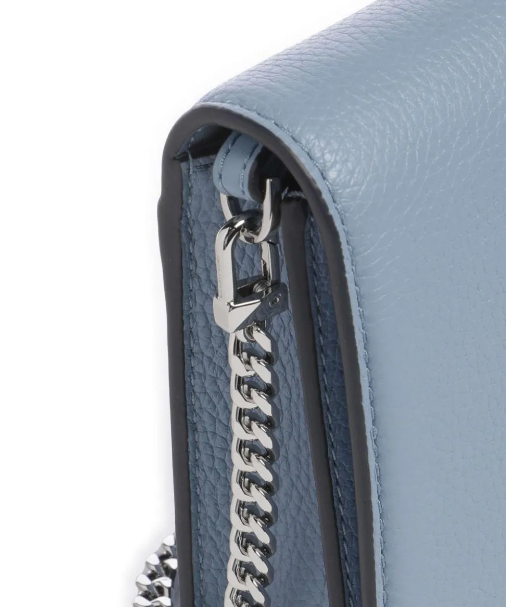 Jet Set Umhängetasche genarbtes Leder blaugrau