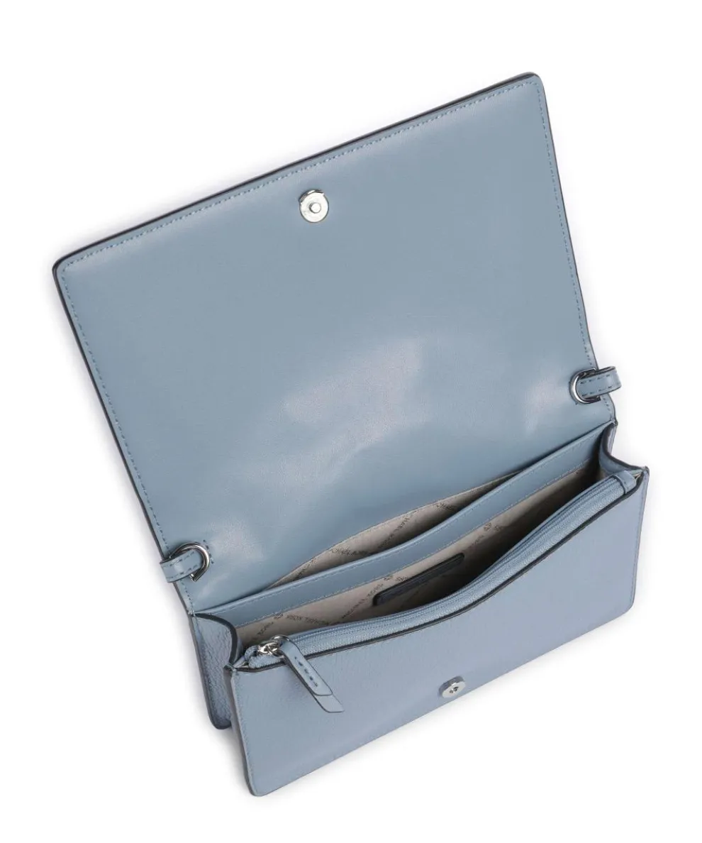 Jet Set Umhängetasche genarbtes Leder blaugrau