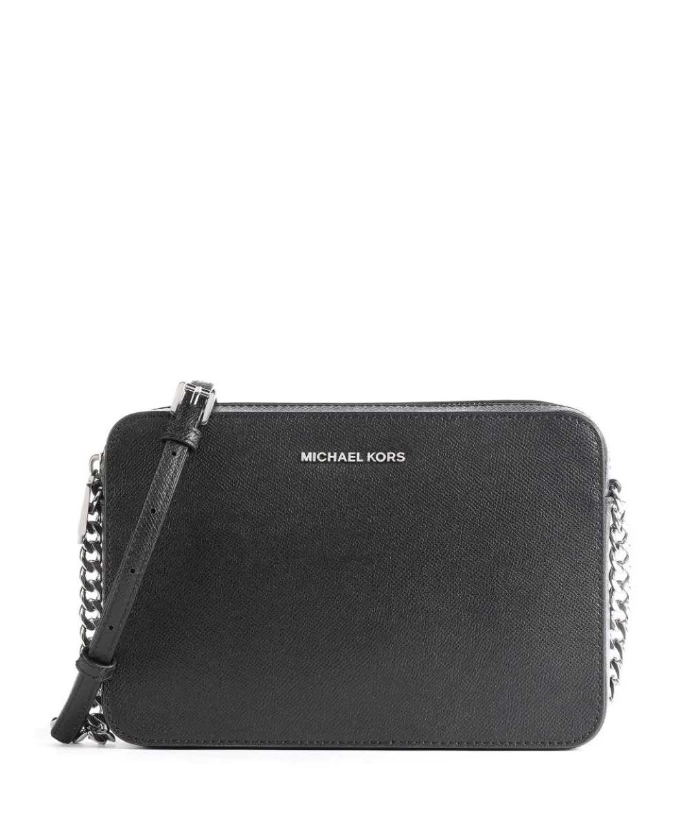 Jet Set Umhängetasche genarbtes Rindsleder schwarz