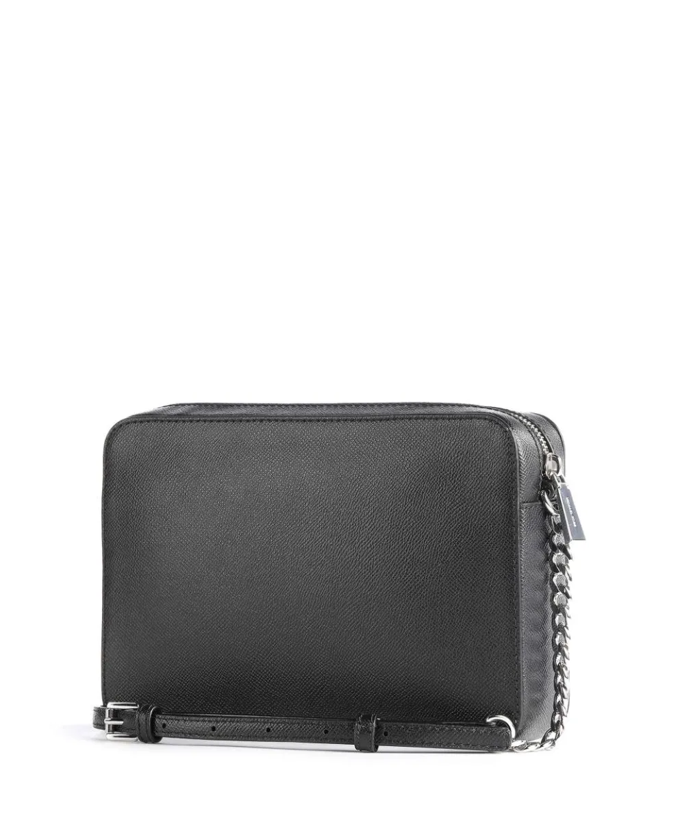 Jet Set Umhängetasche genarbtes Rindsleder schwarz