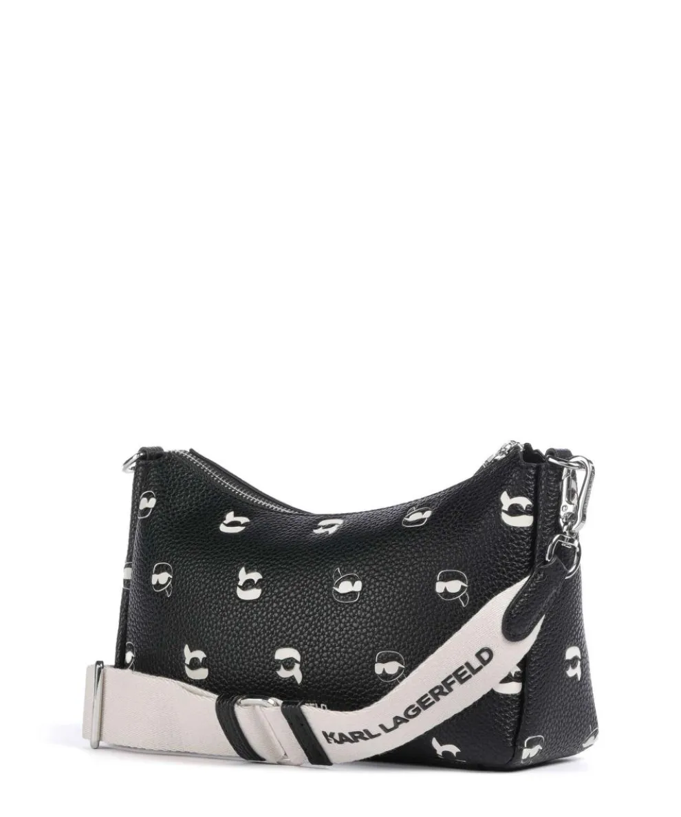 K/Ikonik Schultertasche Lederimitat schwarz