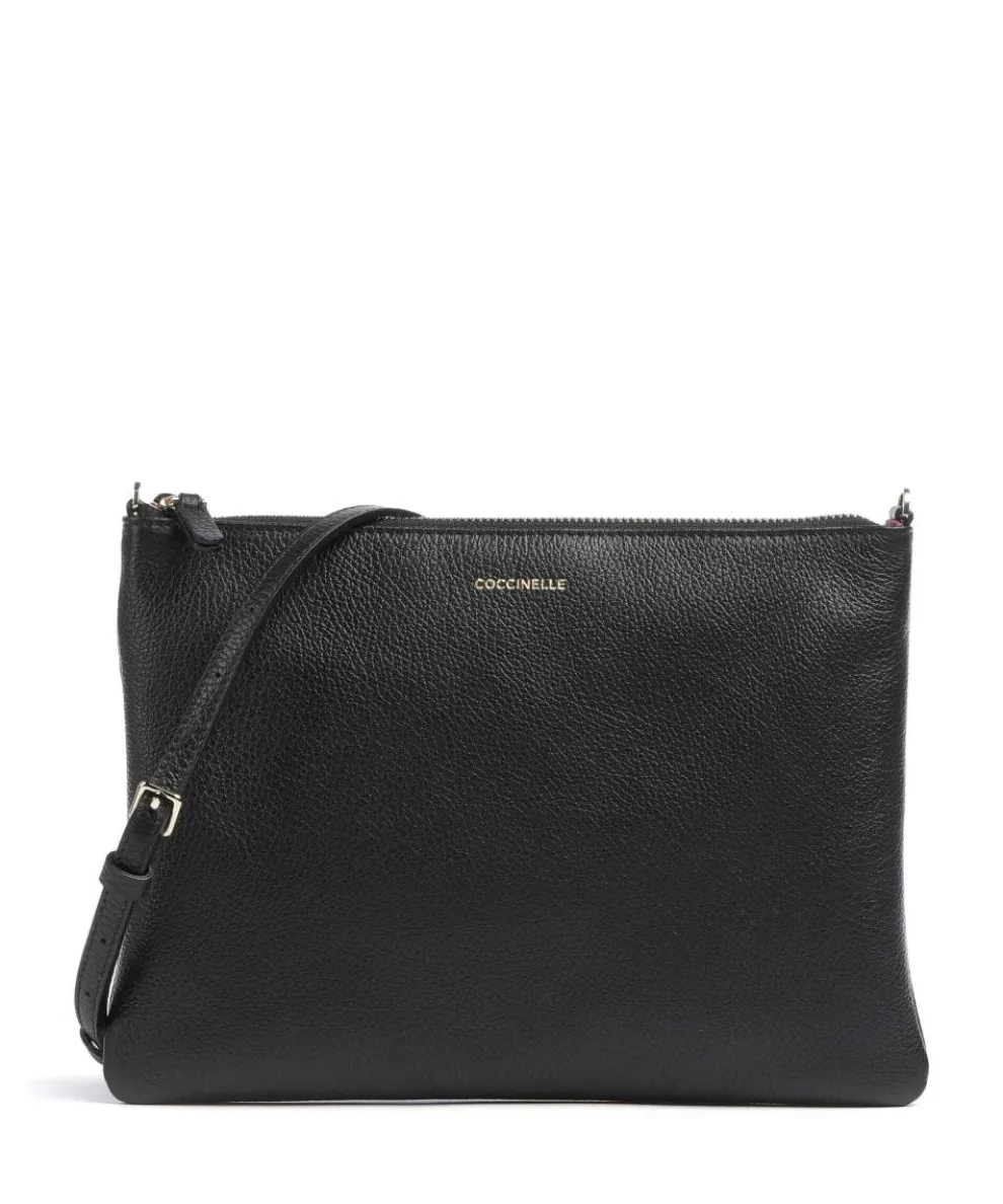 Best Umhängetasche genarbtes Leder schwarz