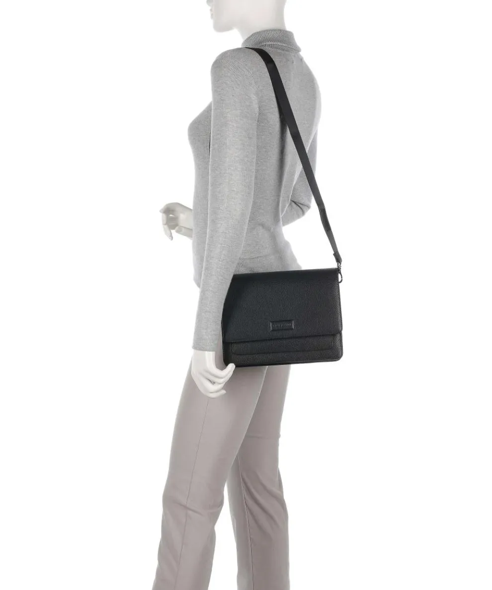 Elsa Umhängetasche genarbtes Rindsleder schwarz