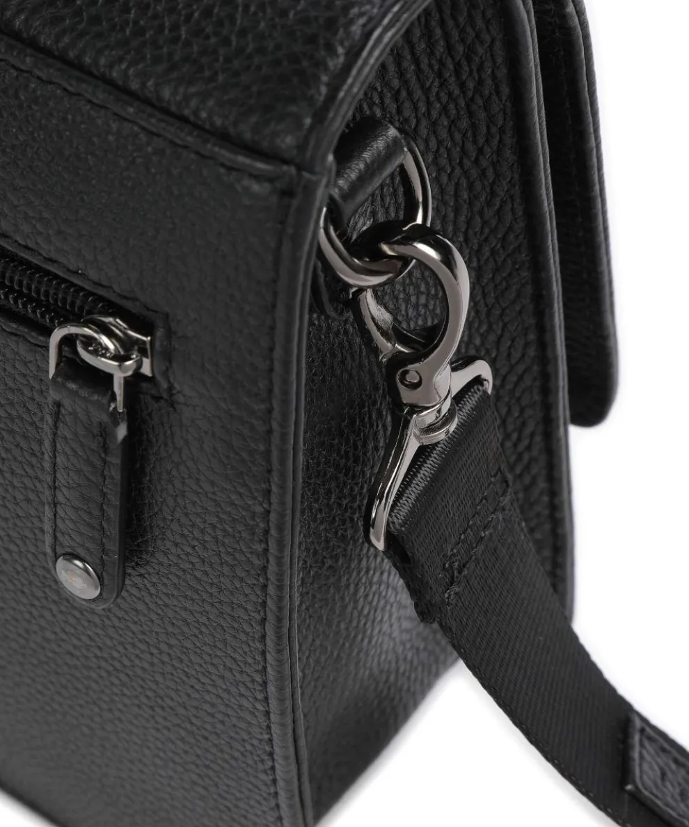Elsa Umhängetasche genarbtes Rindsleder schwarz