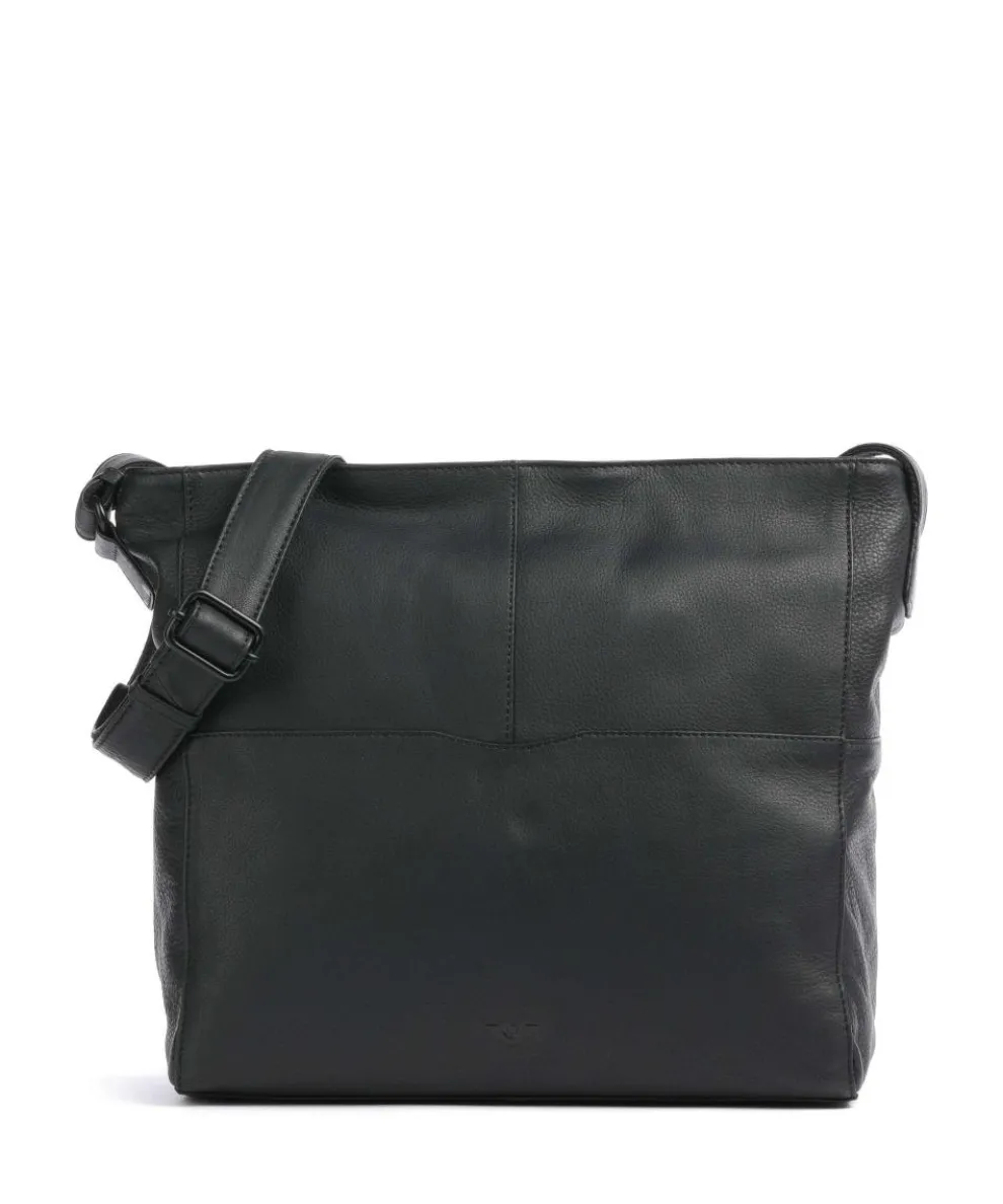 4Seasons Antje Schultertasche fein genarbtes Leder schwarz