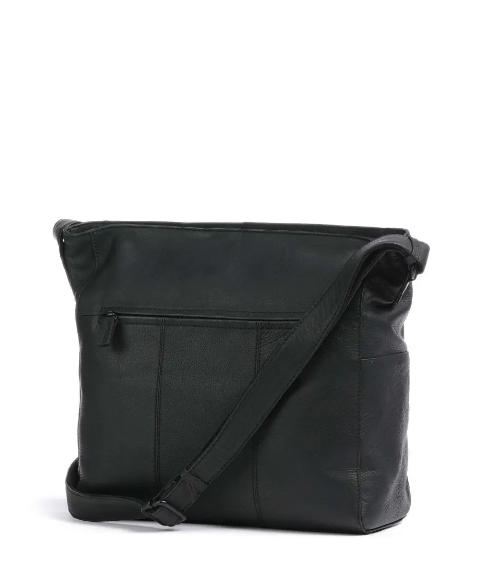 4Seasons Antje Schultertasche fein genarbtes Leder schwarz