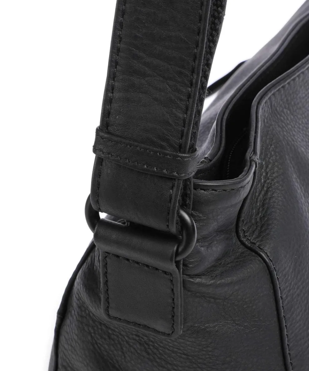 4Seasons Antje Schultertasche fein genarbtes Leder schwarz