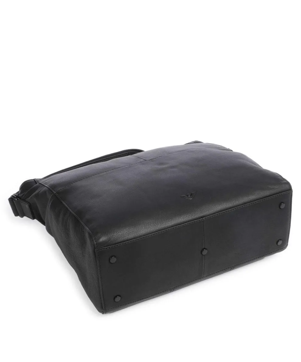 4Seasons Antje Schultertasche fein genarbtes Leder schwarz