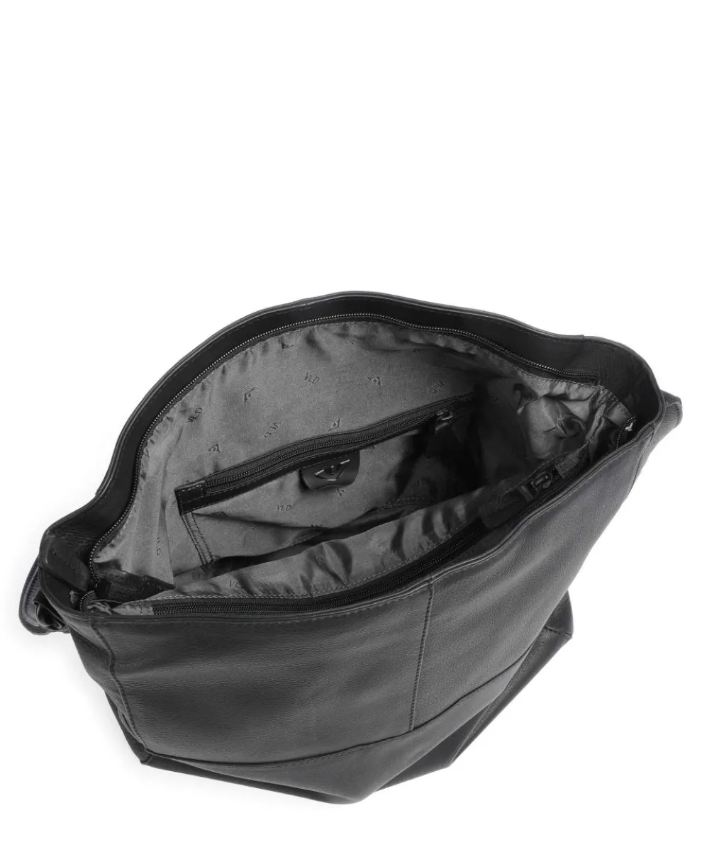 4Seasons Antje Schultertasche fein genarbtes Leder schwarz