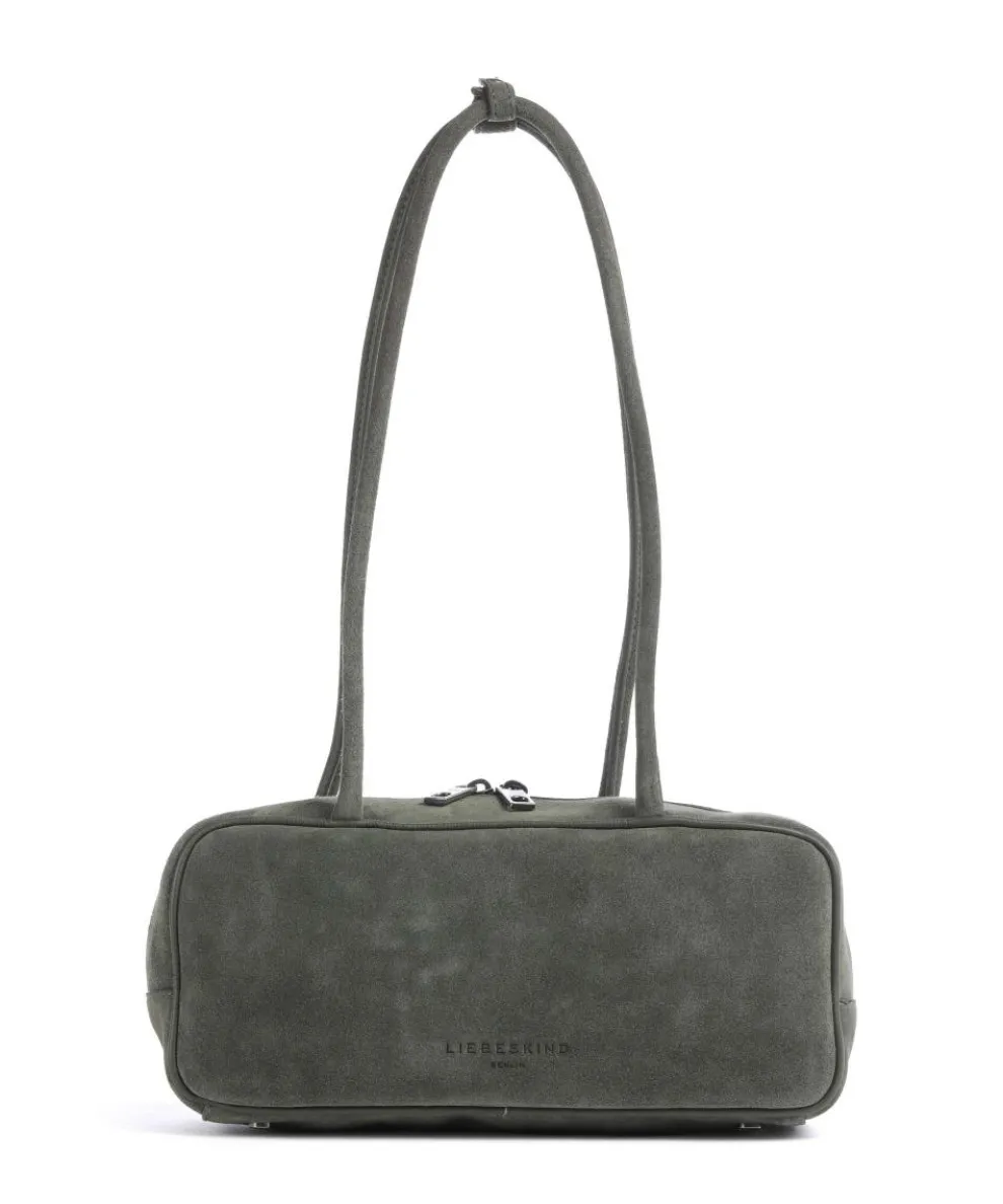 Jil Suede S Schultertasche aufgerautes Leder dunkelgrün